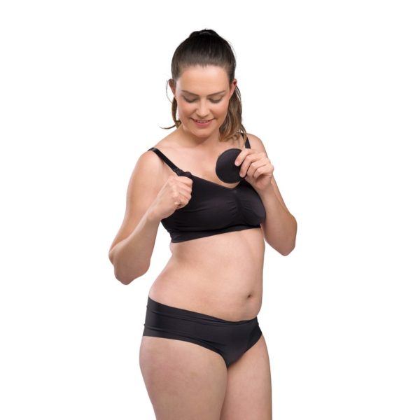 Carriwell Επιθέματα πλενόμενα 100% βαμβάκι (μαύρο) (Σετ 6)