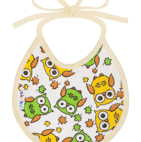 A1600_1 Μικρή Αδιάβροχη Βαμβακερή Σαλιάρα με Δέσιμο