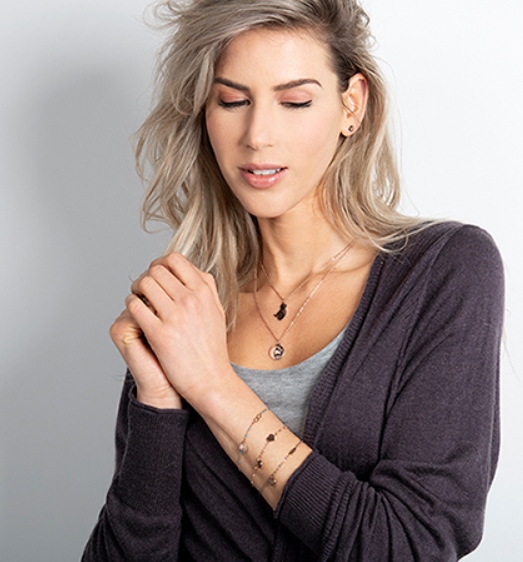 Proud MaMa Κολιέ Steel Silver Marble