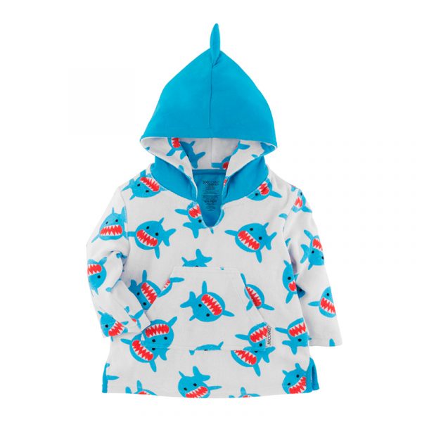 12302-Sherman-the-Shark-ZOOCCHINI-Baby-Printe-Terry-Cover-Up.jpg Swim Coverup UPF50+ Καρχαρίας 12-24μηνών