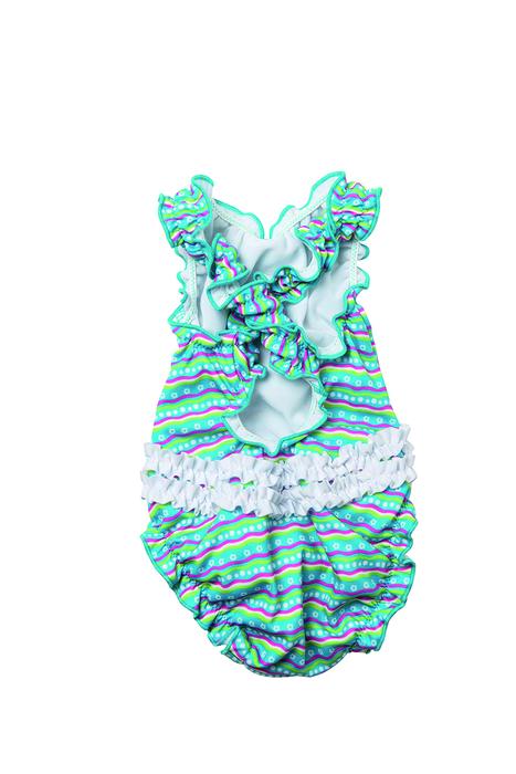 Ολόσωμο Μαγιό Πάνα με βολανάκια Τυρκουάζ