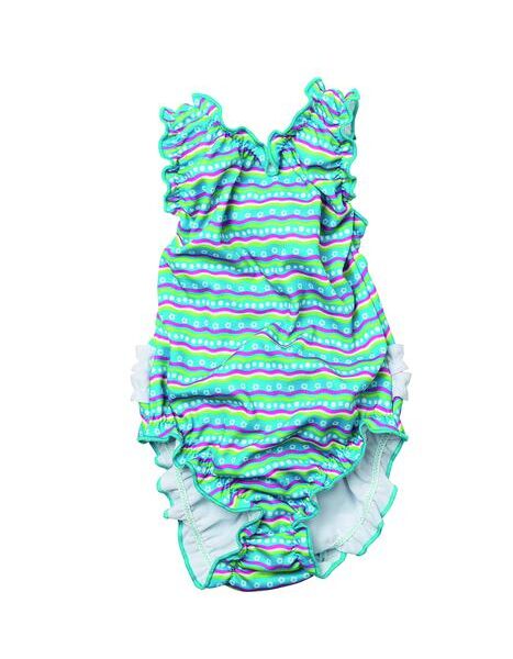 Ολόσωμο Μαγιό Πάνα με βολανάκια Τυρκουάζ