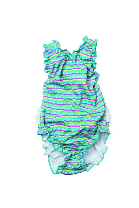 Ολόσωμο Μαγιό Πάνα με βολανάκια Τυρκουάζ