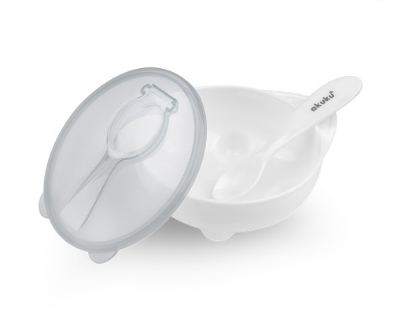 Μπολάκι με Κουτάλι, Γκρι/Λευκό