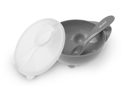 a0425.jpg Μπολάκι με Κουτάλι, Γκρι/Λευκό