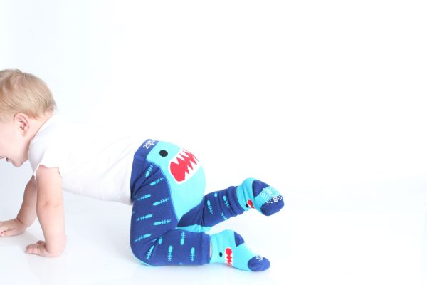 Grip+Easy Crawler Pants & Socks Set -  Sherman the Shark