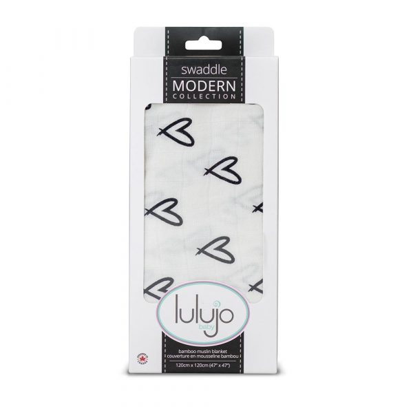Lulujo Μουσελίνα Bamboo – Messy Heart Swaddling Blanket