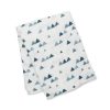 Lulujo Μουσελίνα Bamboo – Navy Triangles Swaddling Blanket