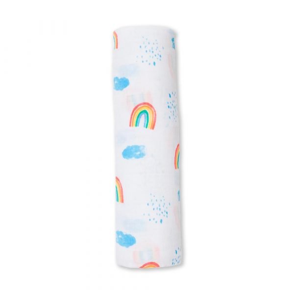 Lulujo Μουσελίνα – Rainbow Sky Swaddling Blanket
