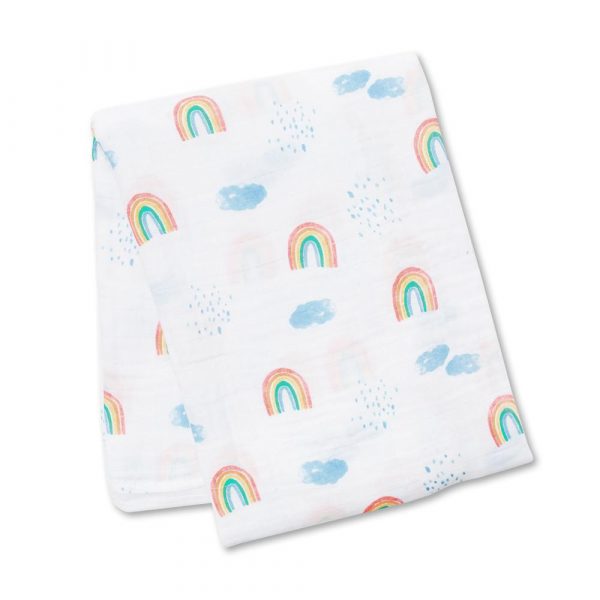 Lulujo Μουσελίνα – Rainbow Sky Swaddling Blanket