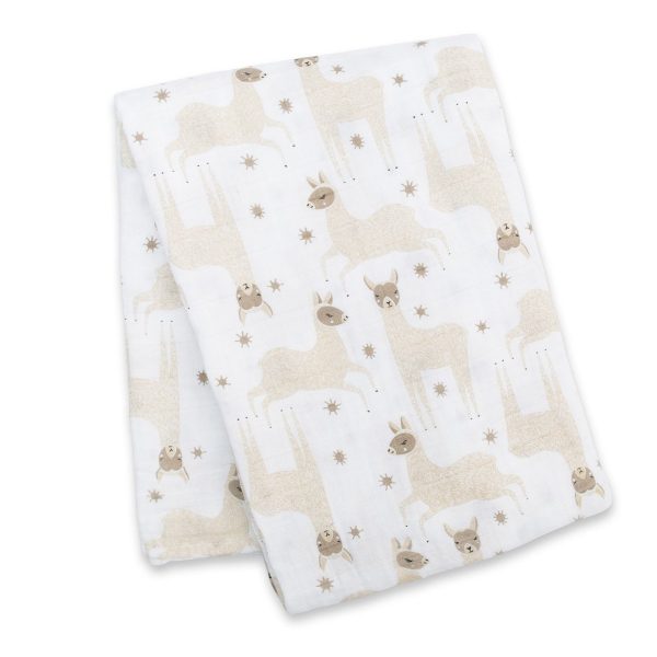 Lulujo Μουσελίνα – Modern Llama Swaddling Blanket