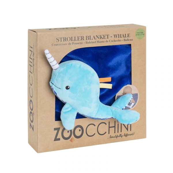 Whale Blanket Packaging PS Zoocchini Stroller Blanket - Whale Buddy