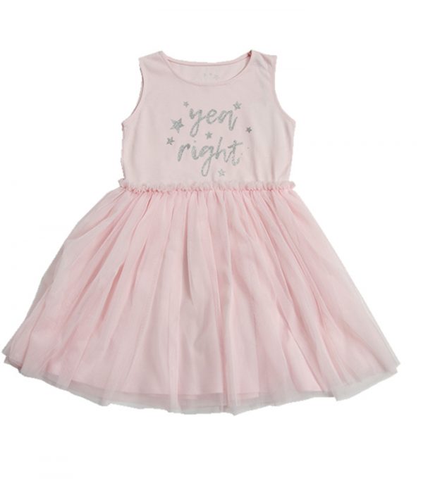 Minene Φόρεμα Ροζ Ανοιχτό με Τούλι