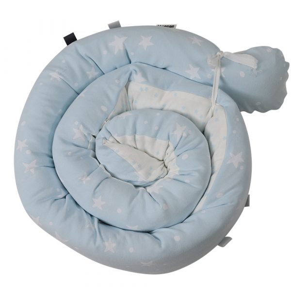 Minene Πολυχρηστικο Μαξιλαρι – Snuggly Snake Cotton Blue Stars