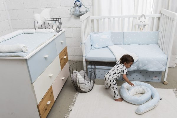 Minene Πολυχρηστικο Μαξιλαρι – Snuggly Snake Cotton Blue Stars