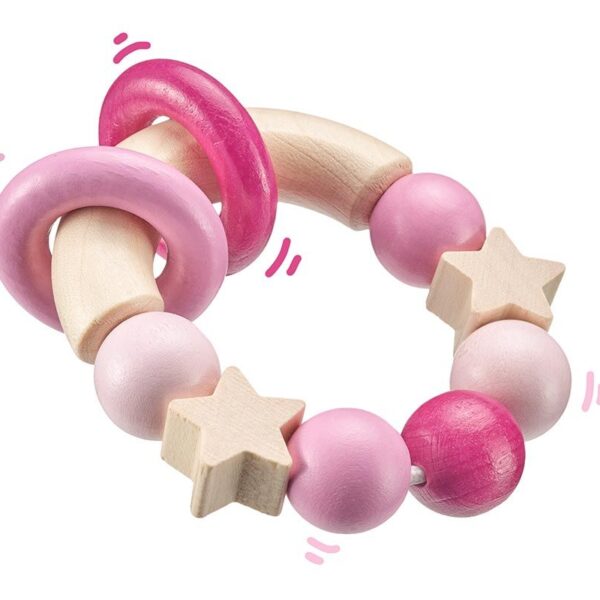 64000-holz-greifling-rosa-bellybutton-2 Selecta Lucky Handle – Κουδουνιστρα Αφης Ροζ