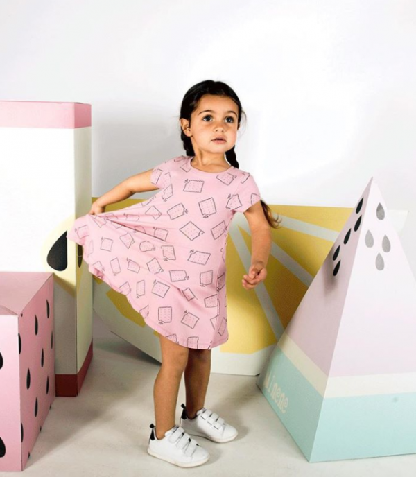 Minene Φόρεμα Ροζ Μπισκοτάκια