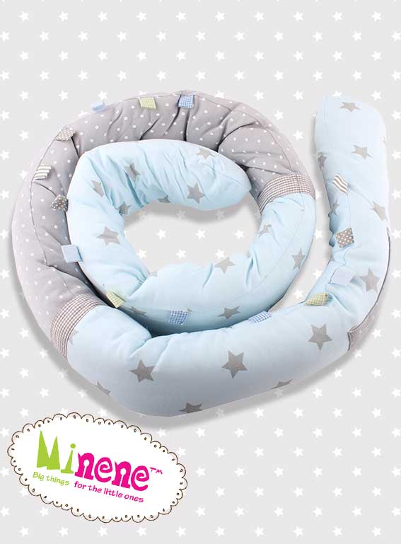 Minene Πολυχρηστικό Μαξιλάρι - Snuggly Snake Jersey Γκρι Αστέρια