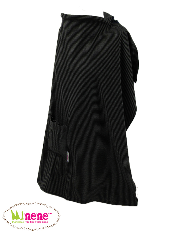 Minene Κάλυμμα Θηλασμού Ριγέ Γκρι-Μαύρο