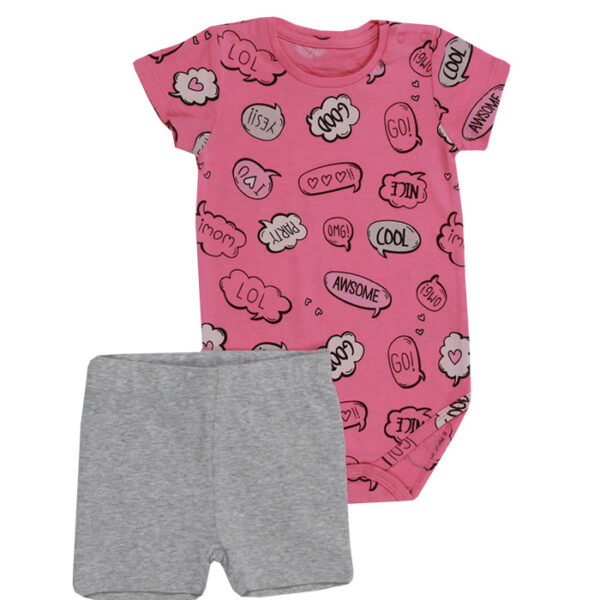mn2814100108 Minene Baby Girl Set Pink Logos