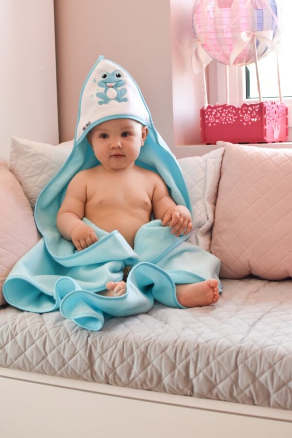 Βρεφική Πετσέτα Με κουκούλα Βατραχάκι