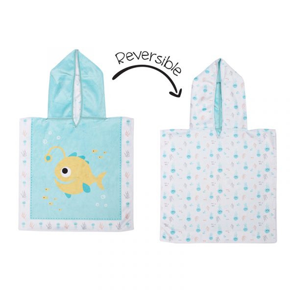 FJKCU557B Baby Πόντσο Διπλής Όψης UPF50+ Fish