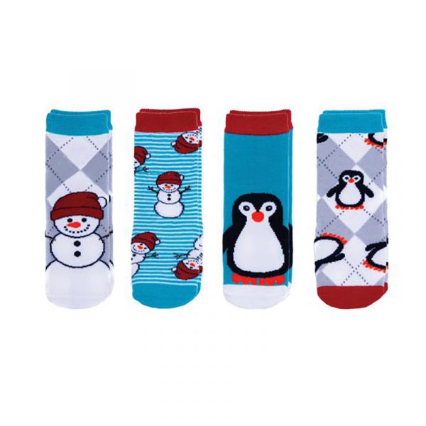 FJK_CS_Snowman_Penguin_grande FlapJackKids Mix and Match Socks - Penguin/Snowman Large