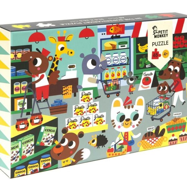 Petit Monkey – Παζλ “Στο Σούπερ μάρκετ” 48 pcs / 4 yr +