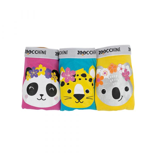 100% οργανικά βαμβακερά Hipsters 3 pc set -Flower Power