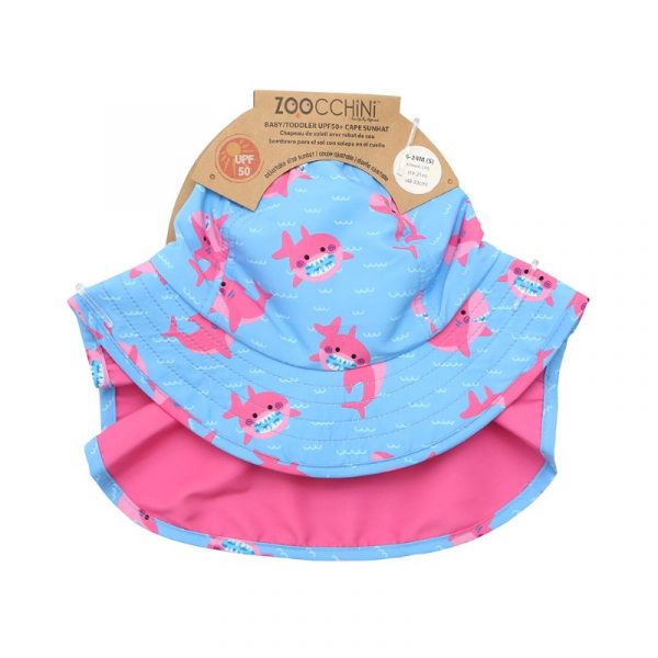 Zoocchini Cape Sunhat UPF50 Pink Shark
