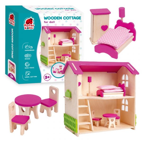 Wooden COTTAGE for doll