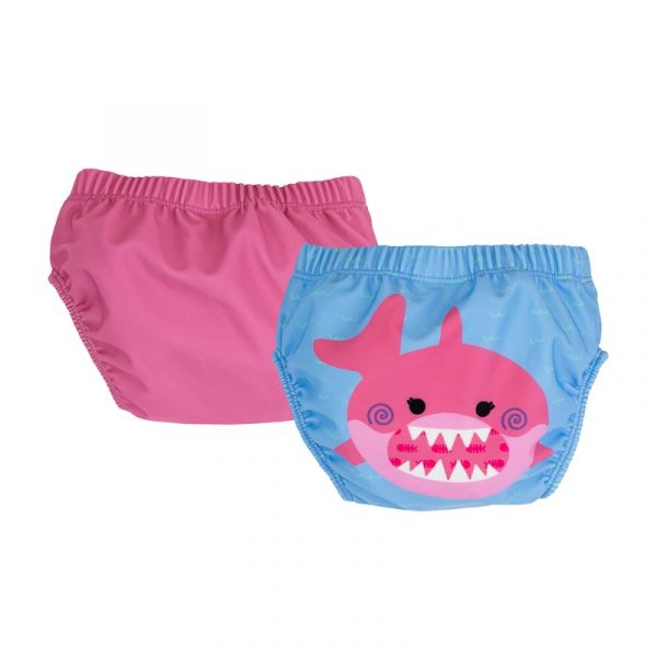 Zoocchini Μαγιώ Πάνα (2pcs Σετ) - Pink Shark
