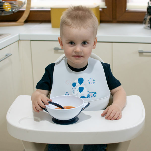 Μπολάκι με βεντούζα και κουτάλι Navy