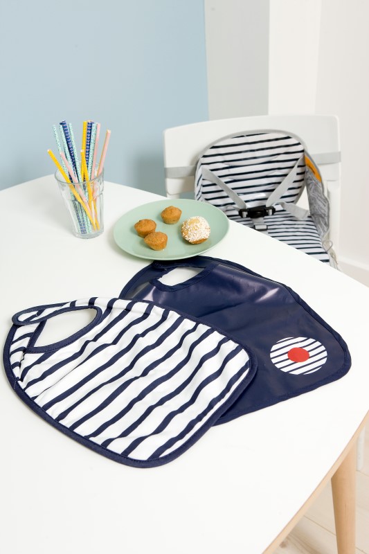 Baby To Love Σετ 2 σαλιάρες/ποδιές – Blue Stripes