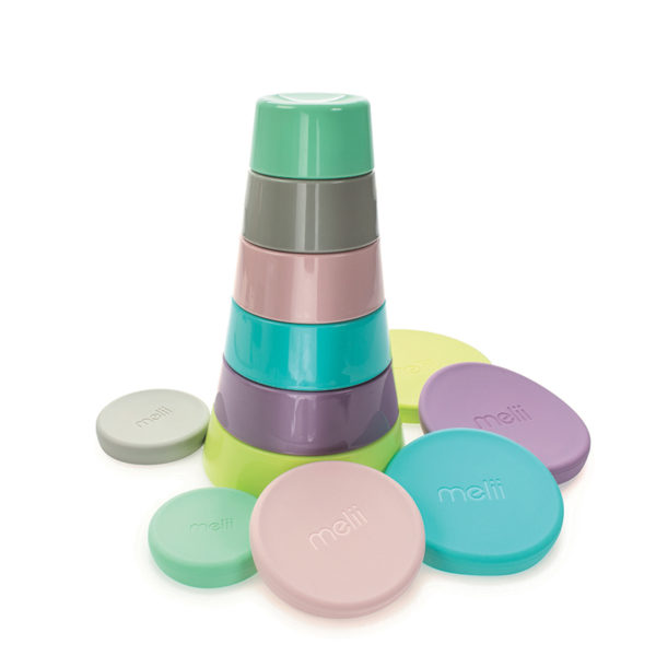 Melii - 6 Στοιβαζόμενα δοχεία με καπάκια σιλικόνης