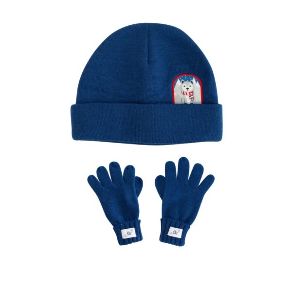 FlapjackKids σετ πλεκτό σκουφάκι και γαντάκια - Wolf - Medium (2-4 ετών)