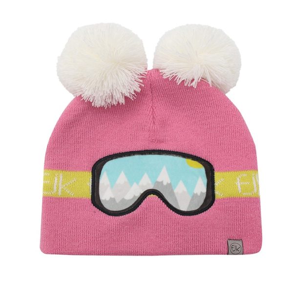 FlapjackKids πλεκτό σκουφάκι γυαλιά του σκι - Ροζ