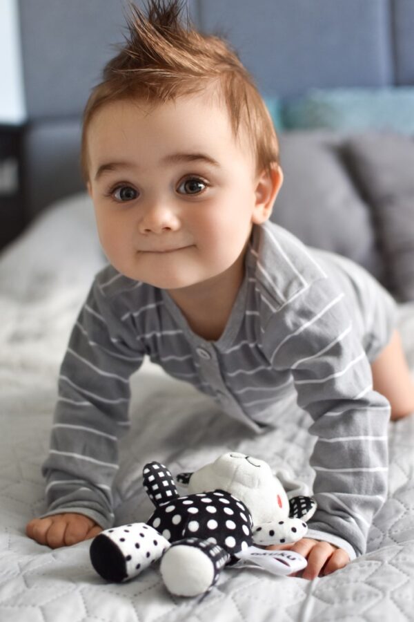 Λούτρινο Κρεμαστό Αρκουδάκι Black/White