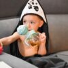 Βρεφική πετσέτα με κουκούλα panda