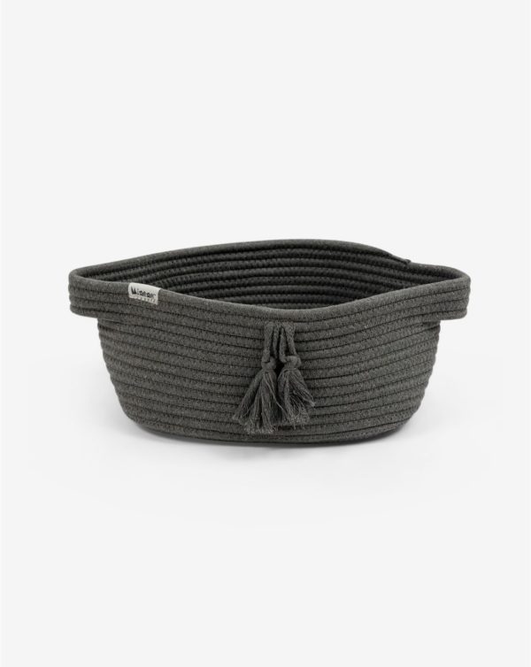 Minene Μικρό Καλάθι από Σχοινί Ανθρακί