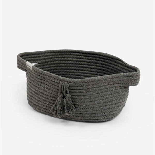 Minene Μικρό Καλάθι από Σχοινί Ανθρακί