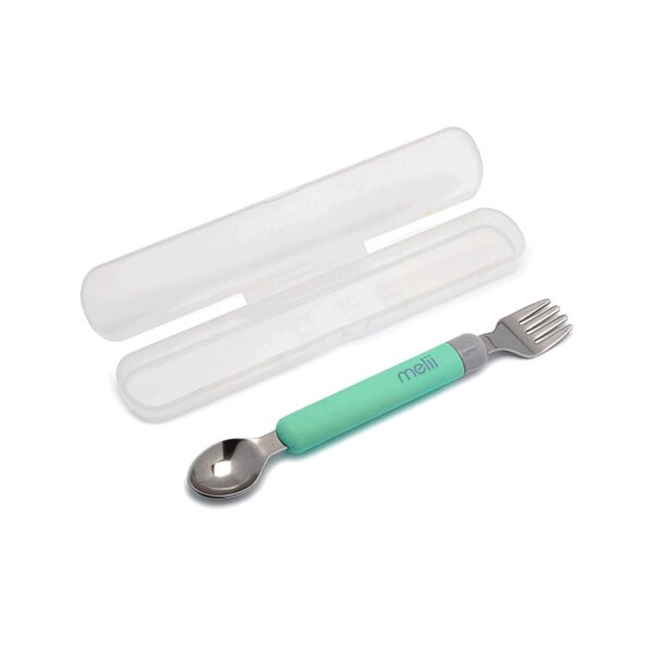 Melii - Spork On the Go (σε θήκη) - Mint/Grey