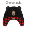 Flapjackkids Σκουφί 2-4 Διπλής Όψης Black Bear/Aviator
