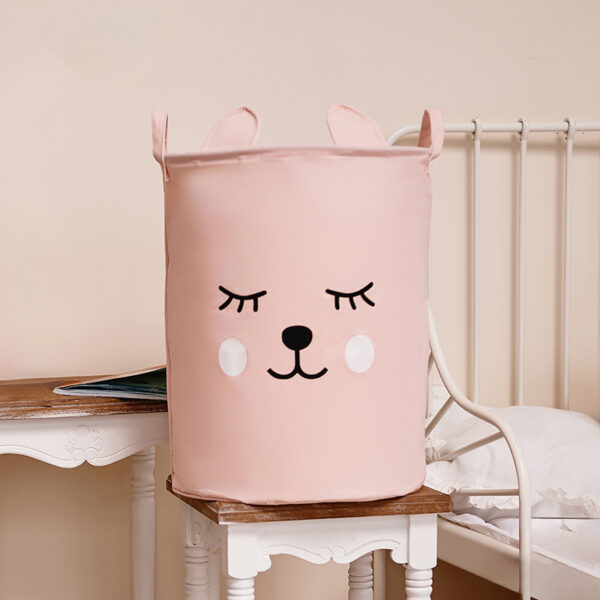 Sipo  Πολυχρηστικό Καλάθι με κορδόνι Ροζ Αρκουδάκι 43 L