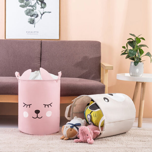 Sipo  Πολυχρηστικό Καλάθι με κορδόνι Ροζ Αρκουδάκι 43 L