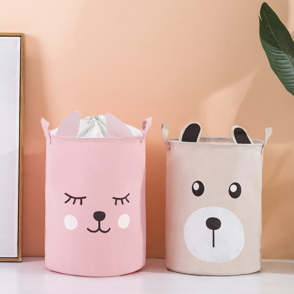 Sipo  Πολυχρηστικό Καλάθι με κορδόνι Ροζ Αρκουδάκι 43 L