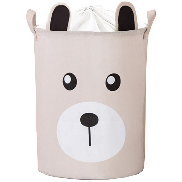 SIP-BT036 (3) Sipo Πολυχρηστικό Καλάθι με κορδόνι Μπεζ Αρκουδάκι 43 L