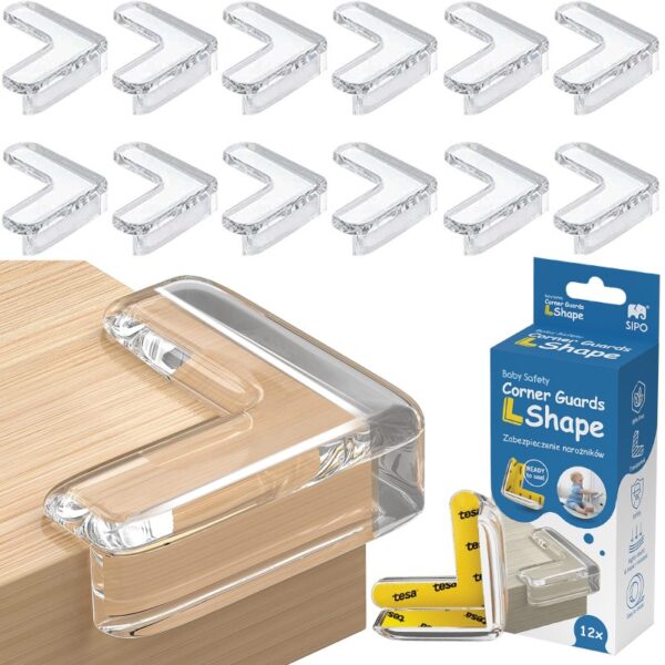 Προστατευτικά γωνιών L-Shape Διάφανα 12τμχ