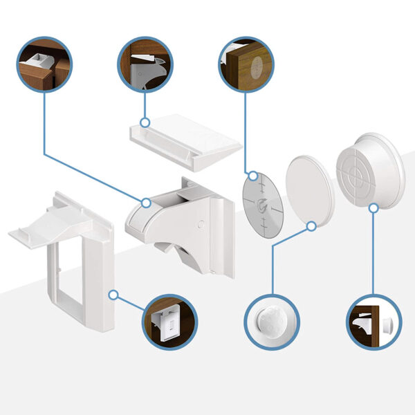 Μαγνητική ασφάλεια συρταριών/ντουλαπιών 4τμχ