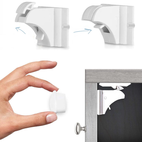 Μαγνητική ασφάλεια συρταριών/ντουλαπιών 4τμχ